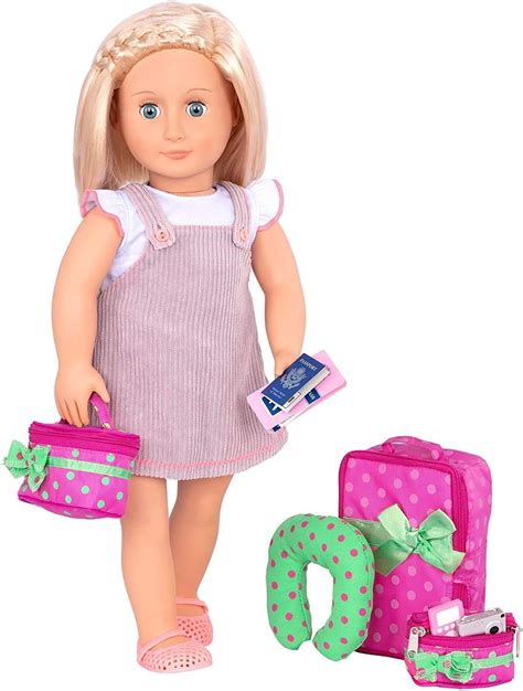 Our Generation 7037507 Luggage And Travel Set Toy Accessories Pink