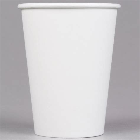 Choice 12 Oz White Poly Paper Hot Cup 50 Pack