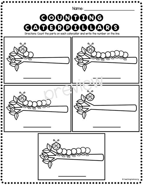 Counting Caterpillars For Preschoolers Teaching Mama