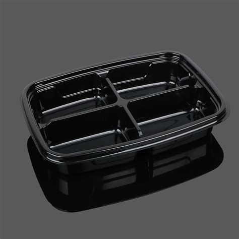 4 Compartment 2451754cm Black Disposable Food Containers