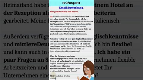 Deutsch Pr Fung B Brief B Beispiel Bewerbung B Deutsch Email