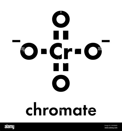 Chromate anion, chemical structure. Skeletal formula Stock Vector Image ...