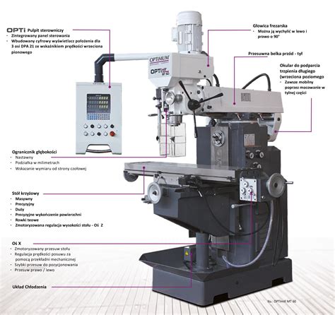 Frezarka uniwersalna z cyfrowym wskaźnikiem położenia OPTImill MT 60