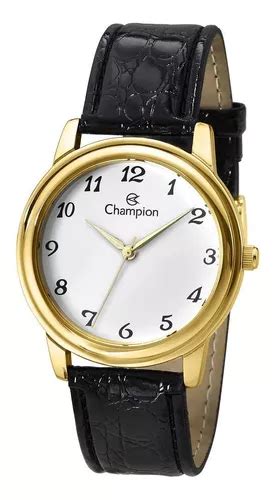 Reloj Champion Original De Cuero Peque O Para Mujer Fondo Dorado