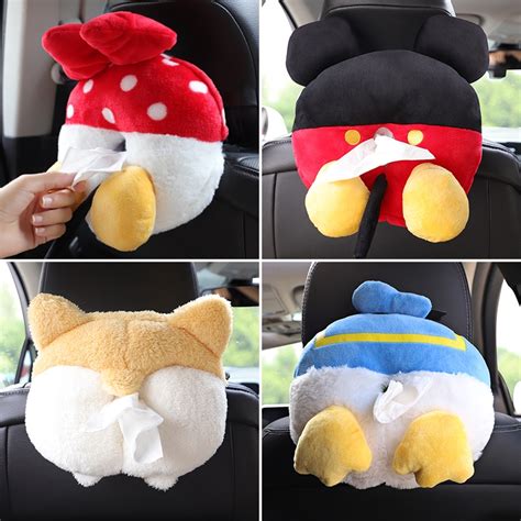 Lovely Mickey Minnie Winnie Pooh Universal Car Armrest Box Tissue Box