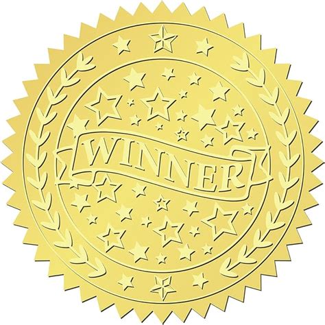 Amazon Craspire Pcs Winner Star Gold Foil Embossed Stickers