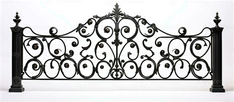 Design Of A White Isolated Wrought Iron Feature Stock Photo At