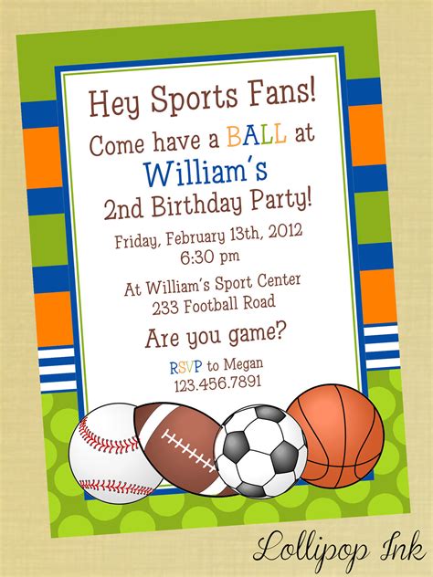 Free Printable Sports Birthday Invitations The Dress Code Is You Can