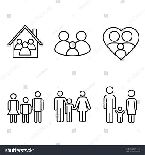 Family Icon Vector Set Relationship Illustration Stock Vector (Royalty ...