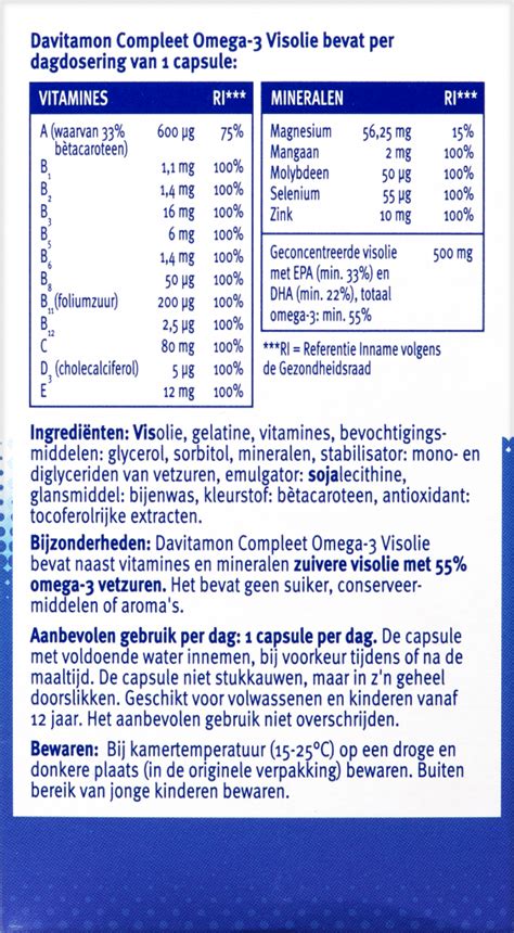 Davitamon Compleet Omega 3 Visolie Goed Voor Het Hart Davitamon