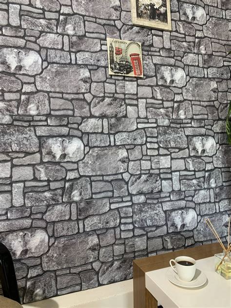 Dundee Deco 3D Wall Panels Cladding Charcoal Grey Stone Look Wall