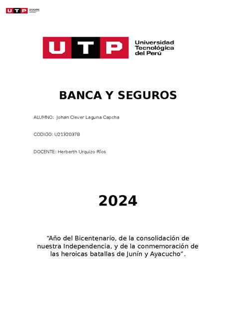 Banca Y Seguros Semana Banca Y Seguros Alumno Johan Clever Laguna