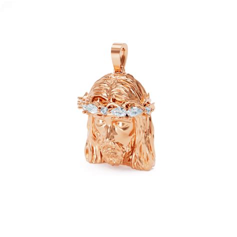 gemstone gold jesus head pendant