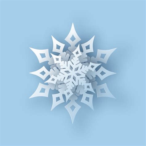 Premium Vector | Cut out 3d snowflake