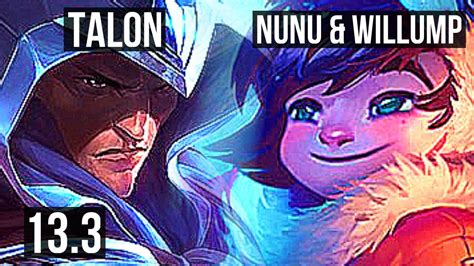 Talon Vs Nunu And Willump Mid 10 0 2 3 5m Mastery 1300 Games