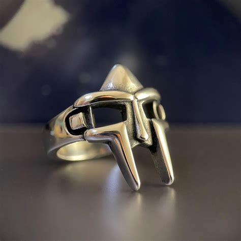 Classic Mf Doom Ring Stainless Steel Silver Mf Doom