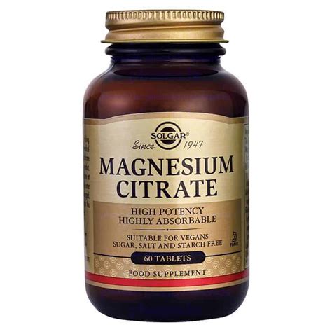 Solgar Magnesium Citrate Mg Tablets For Better Absorption