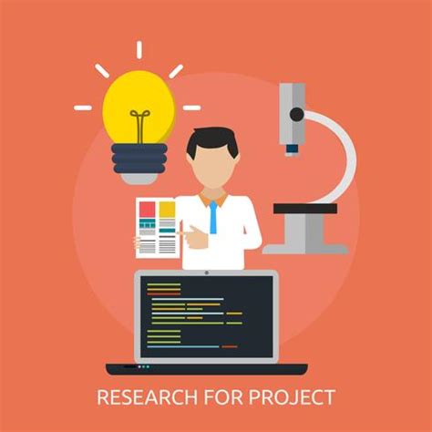 Research Project Conceptual Illustration Design Vector Art At