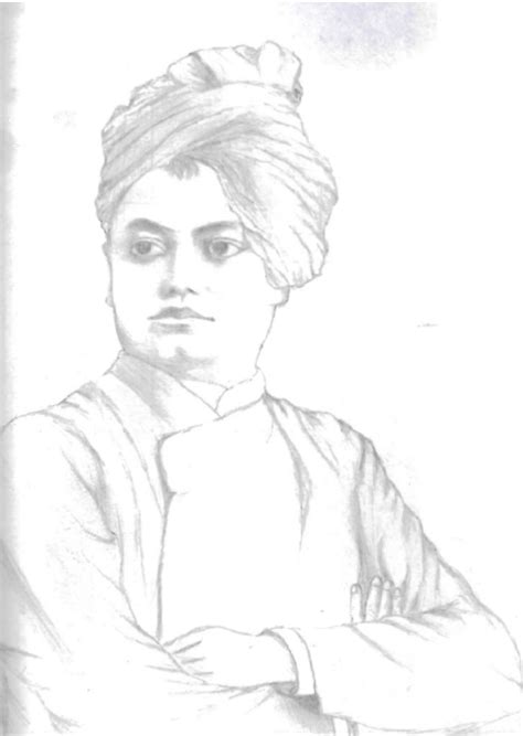 Outline Swami Vivekananda Pencil Sketch Drawing Out The Outline Of