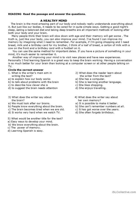 Mixed Reading And Grammar Reading Fo English Esl Worksheets Pdf Doc