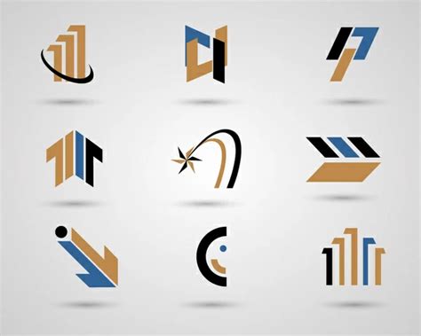 Corporate logo sets design with various shapes Vectors graphic art ...