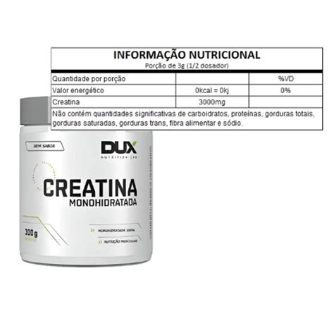 Creatina 300g Monohidratada Pura Dux Nutrition Good Shape Suplementos