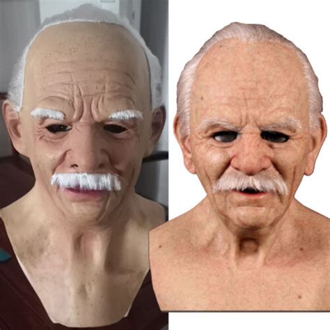 Old Man Mask Latex Halloween Cosplay Party Realistic Full Face Masks H