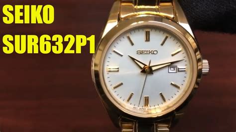 Seiko Gold Tone Steel Sapphire Crystal Watch Sur632p1 Youtube