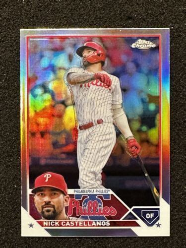 NICK CASTELLANOS 2023 Topps Chrome Baseball True Silver Refractor 181