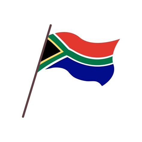 Waving flag of RSA, Republic of South Africa. Isolated flag on white ...