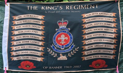 Kings Regiment Ops Banner Memorial Flag 5 X 3 Krm British Army