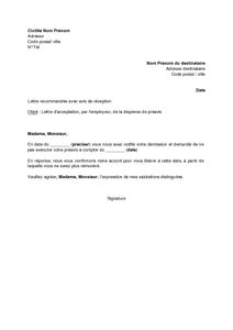 Lettre De D Mission Avec Demande De Dispense De Pr Avis Formule De