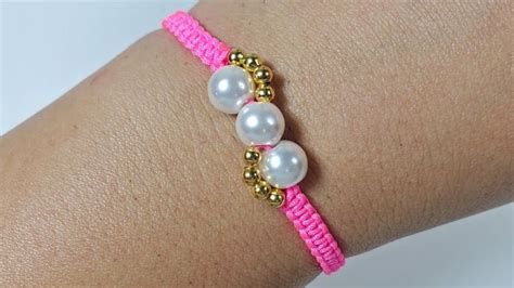 DIY PULSERA DE HILO Y PERLAS FACIL Y RAPIDA PULSERAS DE MODA