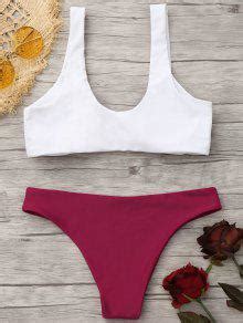 Padded Knotted Bralette Bikini Set In RED AND WHITE ZAFUL 2024