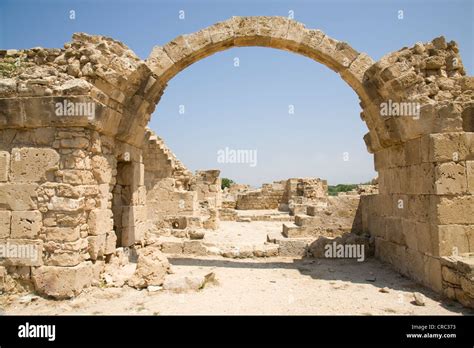 Saranda Kolones Castle Ruins In Paphos Archaeological Park Cyprus