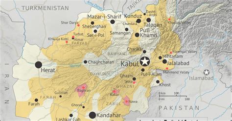 Afghanistan Taliban Controlled Area Map Taliban Afghanistan Karte