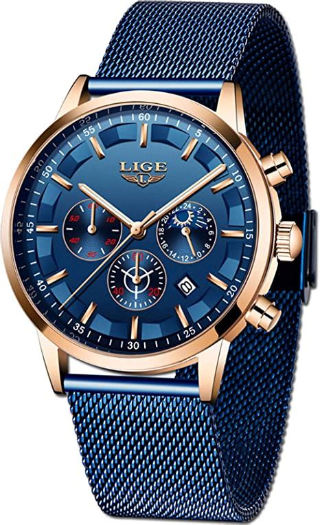 Lige Men S Watch Fashion Stainless Steel Waterproof Chronograph Men