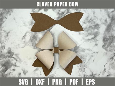 Paper Clover Bow Svg Paper Bow Cut File D Paper Bow Etsy