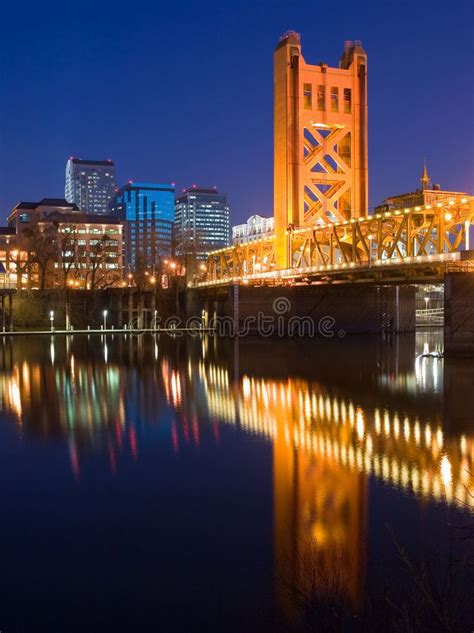 Tower Bridge and Sacramento at night. Tower Bridge and Sacramento ...