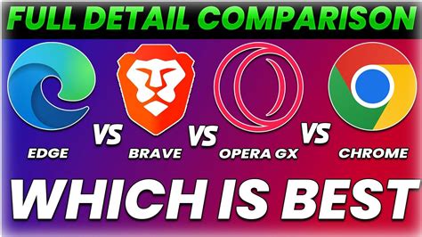 Microsoft Edge Vs Brave Vs Opera GX Vs Google Chrome Which Browser Is