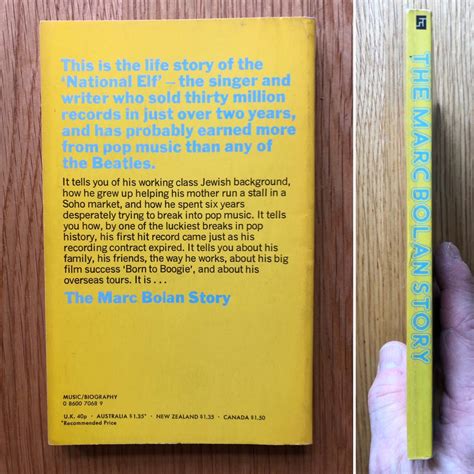 The Marc Bolan Story By George Tremlett Near Fine Soft Cover 1975