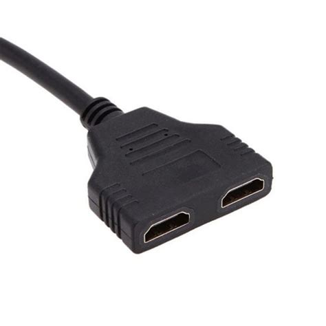 JSER HDMI to Dual HDMI Female Y Splitter Switch Extension Adapter Cable with Micro Mini HDMI ...