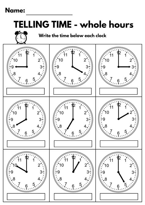 10 Printable Learning To Tell Time Worksheets Kindergarten 1st Grade