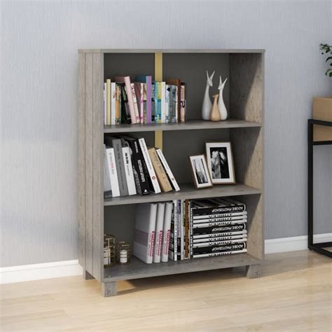 Madesh Wooden Bookcase With 3 Shelves In Honey Brown Furniture In Fashion