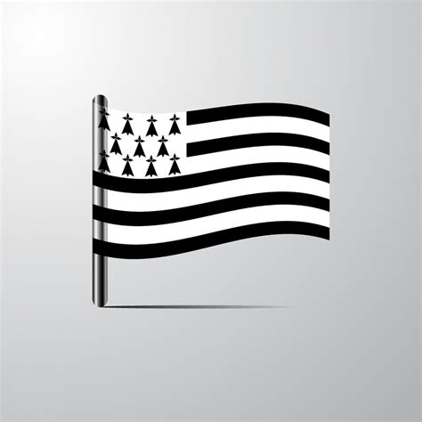 Brittany Waving Shiny Flag Design Vector 14246875 Vector Art At Vecteezy