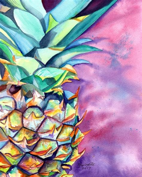 Pineapple Art Print Pineapples Hawaiian Pineapple Art - Etsy