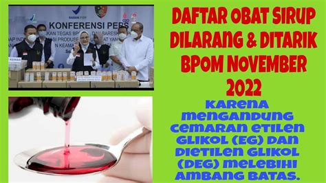 Daftar Terbaru Obat Syrup Yang Dilarang Dan Ditarik Bpom November