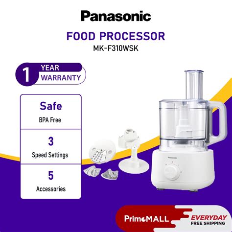 Panasonic Mk F310 Food Processor With 5 Accessories For 18 Functions Mk