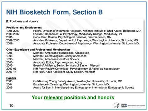 Nih Biosketch Sample Pdf Aili Lorine