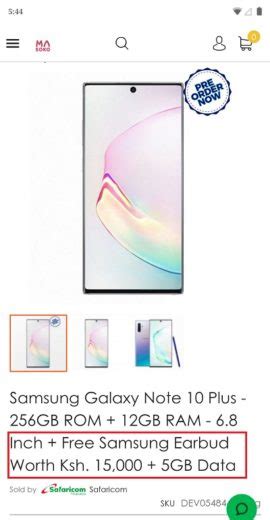 Safaricom Galaxy Note 10 Prices Start At Kshs 104 000